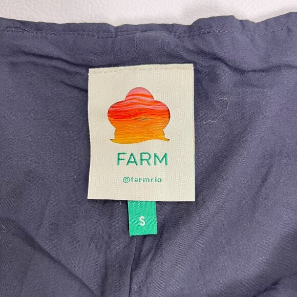 $450 NWOT Farm Rio Blue Sequins Anthurium Flowers Slip Maxi Dress Size S - Picture 14 of 16